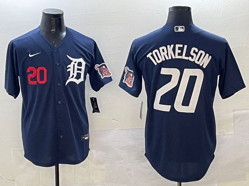 Men Detroit Tigers #20 Torkelson Drak Blue Game 2025 Nike MLB Jersey style 1->detroit tigers->MLB Jersey
